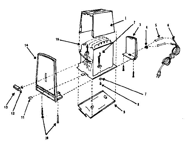 Replacement Parts Diagram and Parts List for T243B  Proctor Silex Toaster